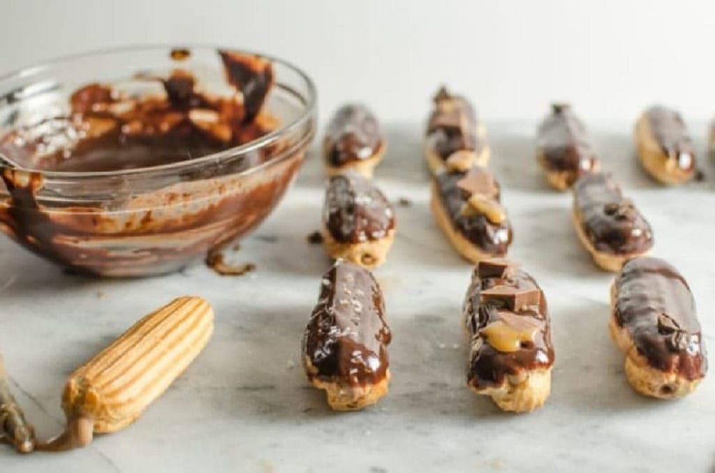 Chocolate and Coffee Creamer Eclairs