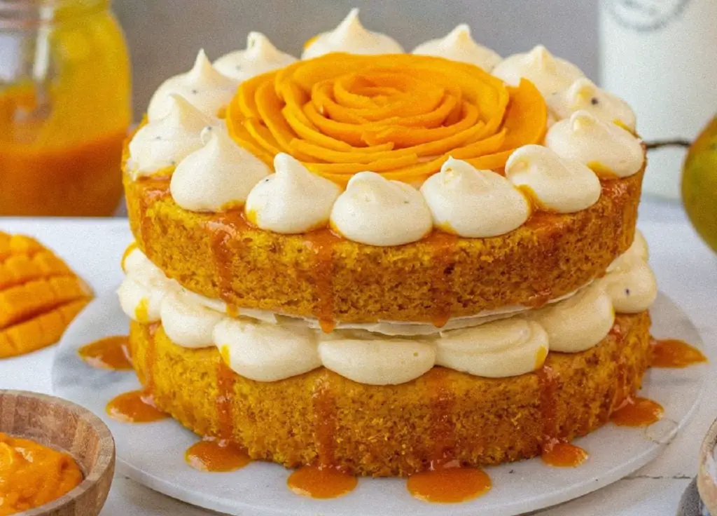 Eggless Mango Cake by Bake with Shivesh