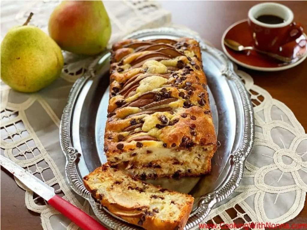 Pear and Chocolate Chip Loaf Cake