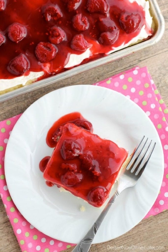 Raspberry Shortcake Sheet Cake