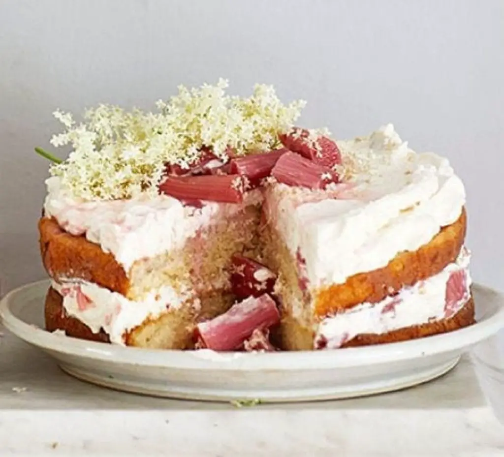 Rhubarb And Elderflower Cake