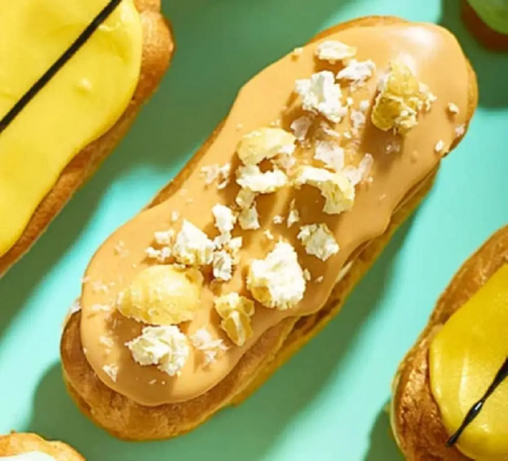 Salted Caramel and Popcorn Eclairs