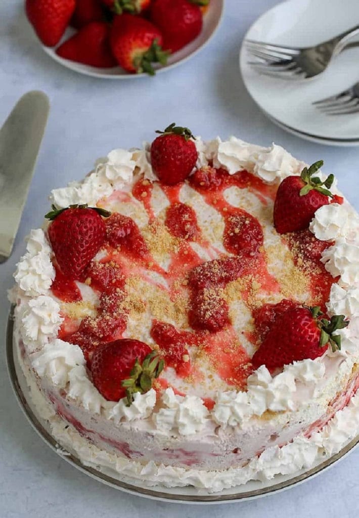 Strawberry Shortcake Ice Cream Cake by My Organized Chaos